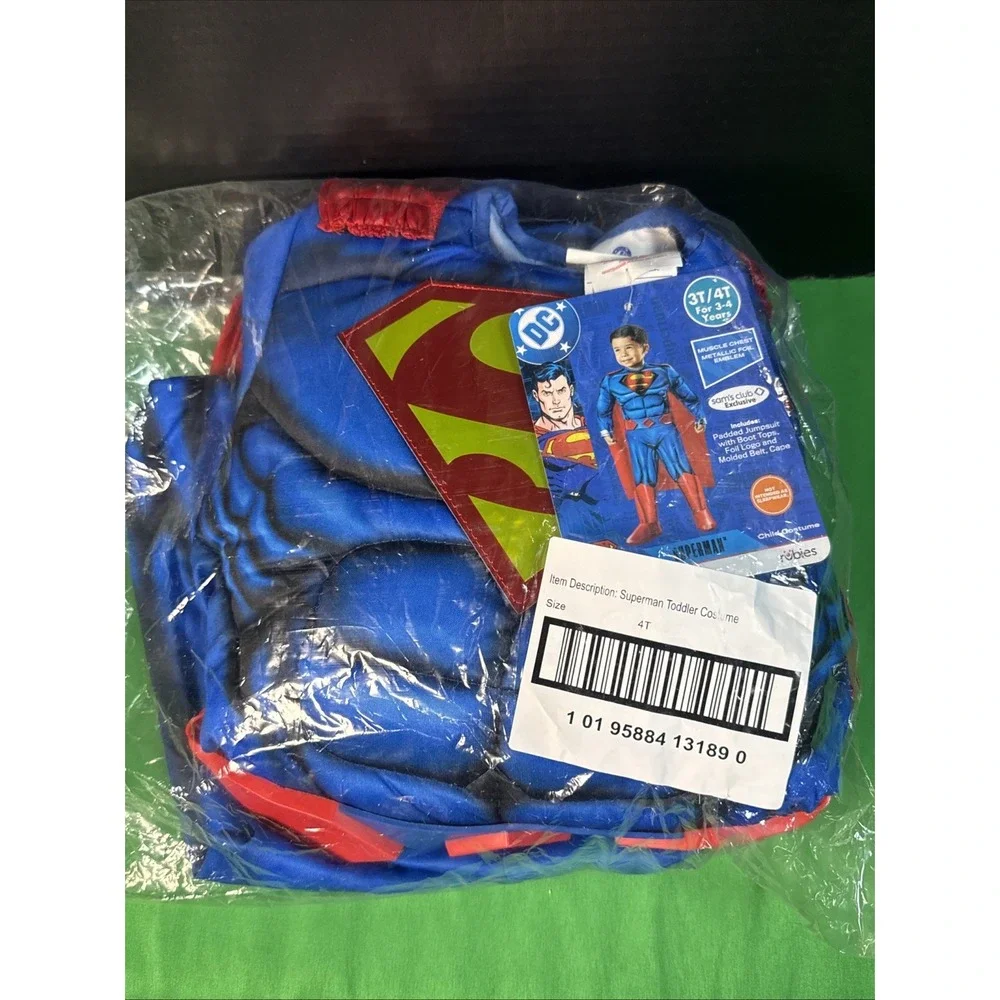 NWT Rubies Superman Muscle Chest Toddler Costume Size 3T-4T